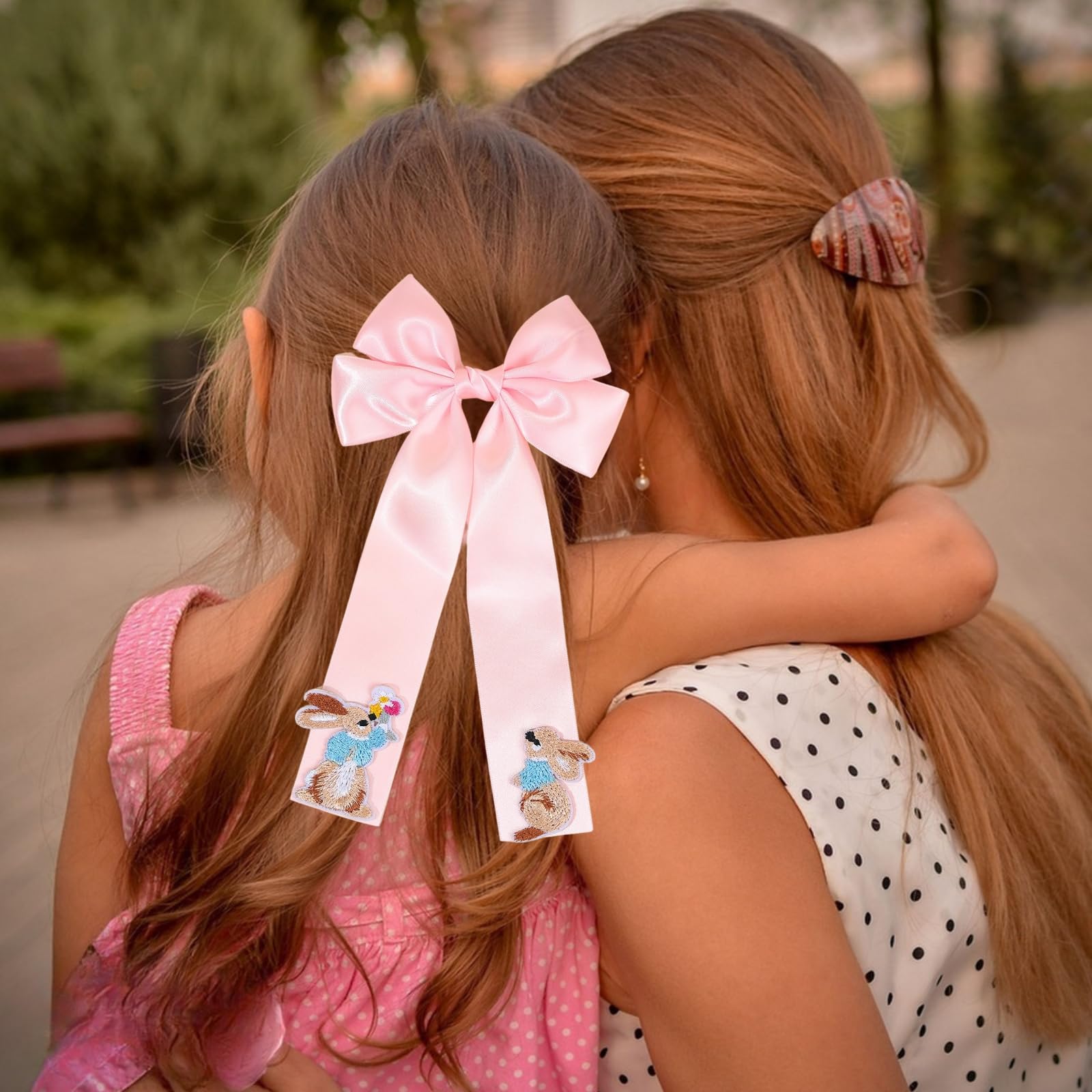 Amazon.com : Easter Hair Bow Clips Bunny Hair Clip Pink Ribbon